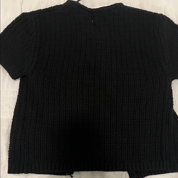 Zara Black Knit Cardigan with Gold Accents - Picture 4 of 4